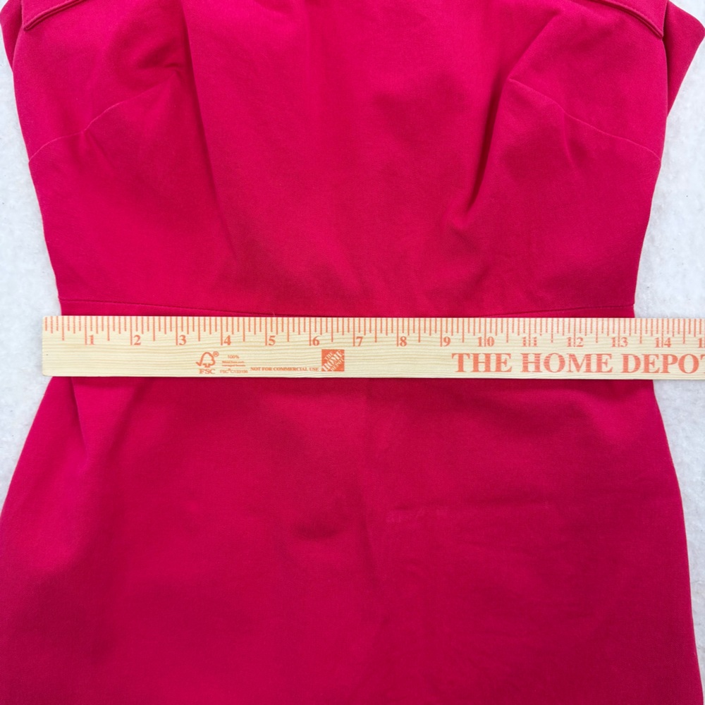 Roland Mouret Banana Republic Pink Preppy Wide Strap Cocktail Sheath Dress Sz 8P - Picture 6 of 9